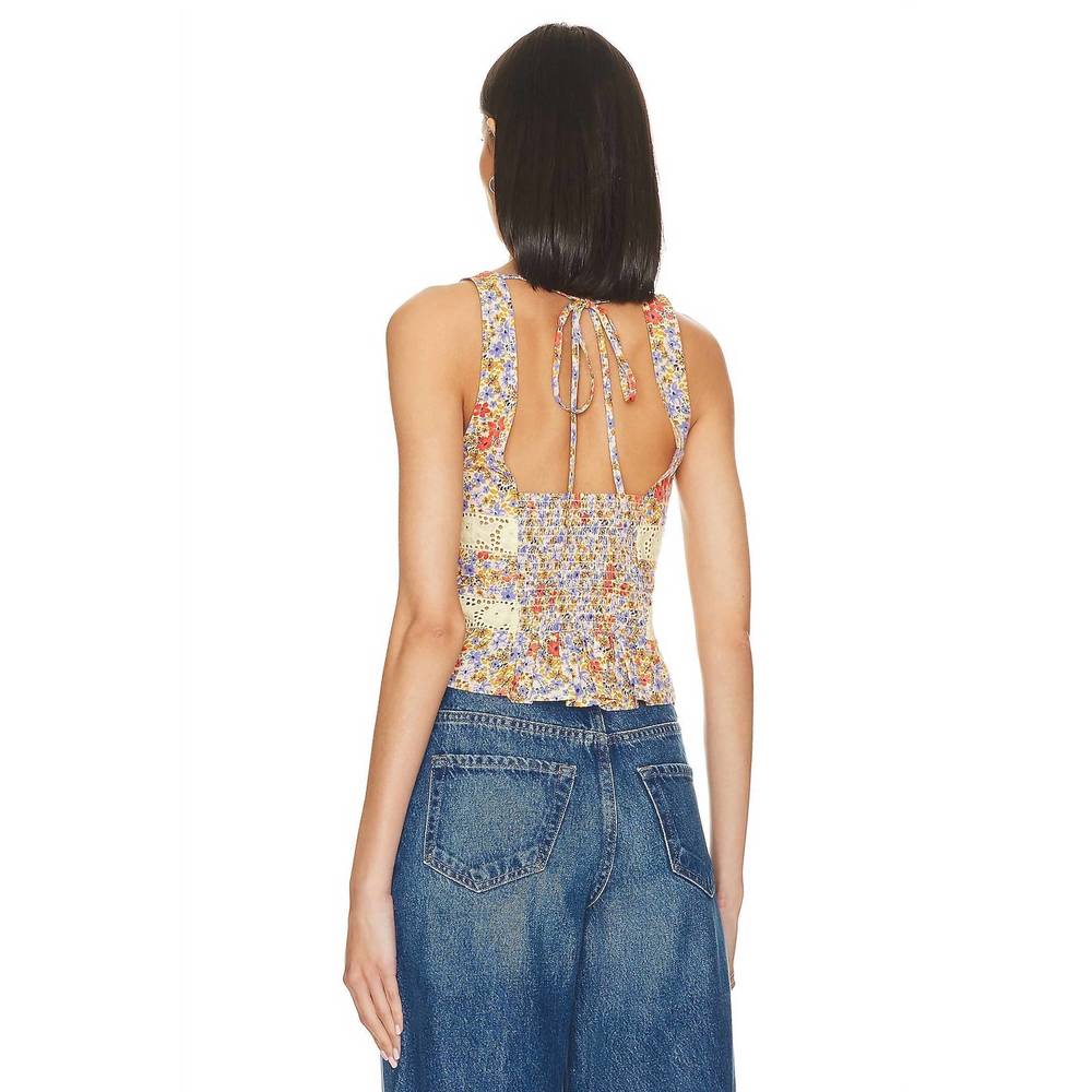NEW FREE PEOPLE kiana lace tank in coral combo - Picture 3 of 3